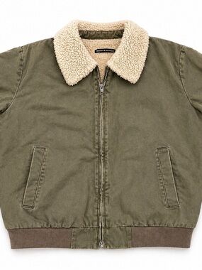 Brandy Melville Olive Bomber Jacket Sherpa Lining​